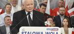 Jarosław Kaczyński i liderzy Prawa i Sprawiedliwości na konwencie w Stalowej Woli