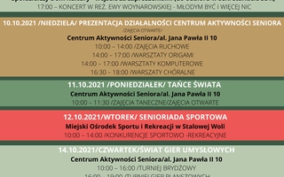 Weekendowy przegląd wydarzeń w Stalowej i okolicach (8-10 października)