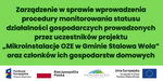 Zarządzenie w sprawie wprowadzenia procedury monitorowania statusu działalności gospodarczych prowadzonych przez uczestników projektu "Mikroinstalacje OZE w Gminie Stalowa Wola" oraz członków ich gospodarstw domowych - Stalowa Wola - oficjalny portal
