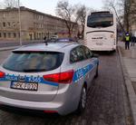 Policyjny punkt kontroli autobusów w Stalowej Woli