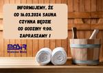 Zmieniamy godziny dostępności saun ! - Miejski Ośrodek Sportu i Rekreacji w Stalowej Woli