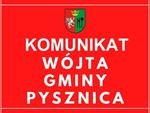 Komunikat Wójta Gminy Pysznica