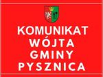 Komunikat Wójta Gminy Pysznica