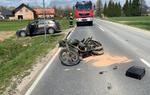 Pijany motocyklista wjechał w ciągnik rolniczy