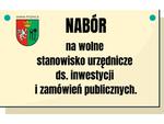 Urząd Gminy Pysznica przypomina o trwającym naborze na wolne stanowisko urzędnicze ds. inwestycji i zamówień publicznych.