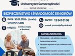 ZACZYNAMY SZKOLENIA W RAMACH "UNIWERSYTETU SAMORZĄDNOŚCI"!  BEZPIECZEŃSTWO I ŚWIADOMOŚĆ SENIORÓW